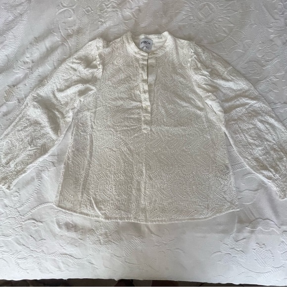 Frnch Clyde embroidery with ruffles Shirt – Blanc - Picture 13 of 15